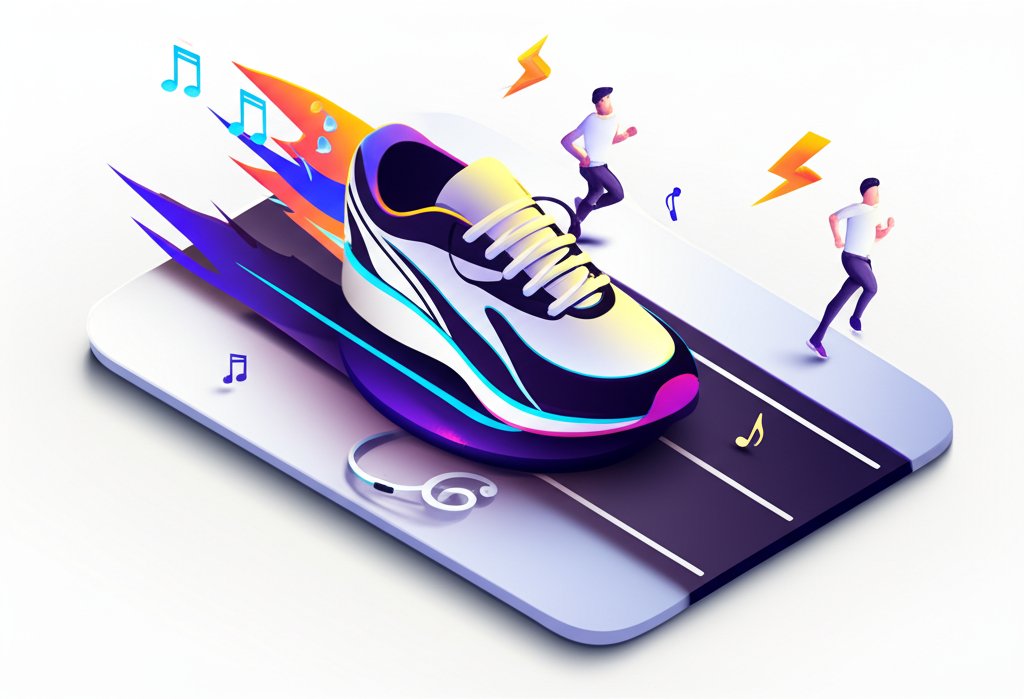 Runner with headphones, music providing unseen fuel for marathon performance.