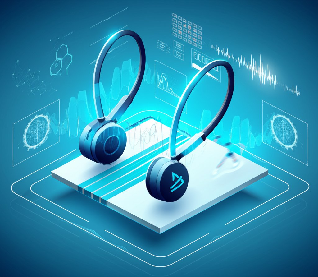 Runner with headphones, brain activity, and music notes showing running soundtrack science.