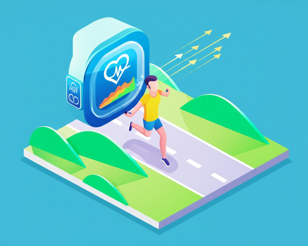 Digital running co-pilot: runner's app & smartwatch optimize performance.