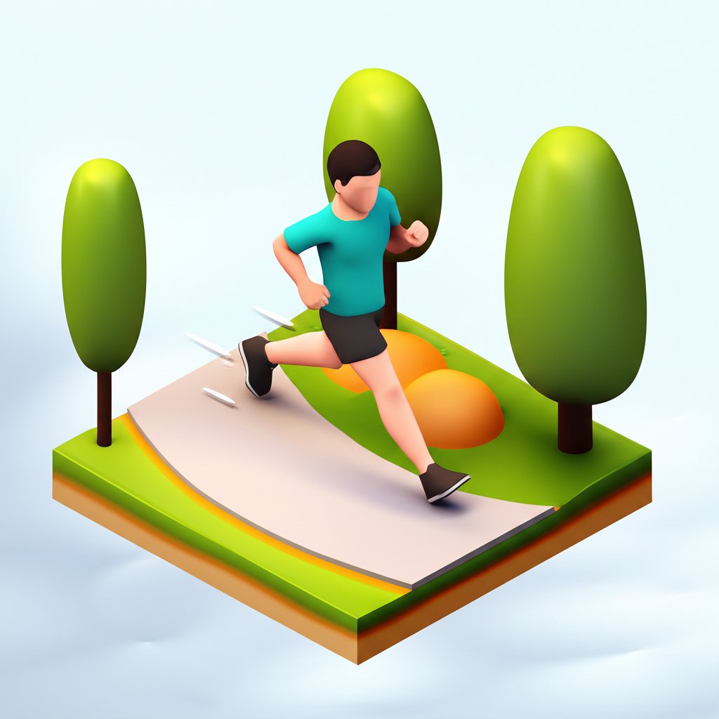 Jogging motivation: Runner pushing past doubt, finding powerful, confident stride.