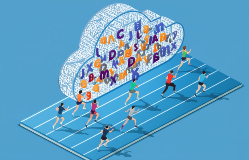 Runner on track, highlighting words' invisible impact on race performance.