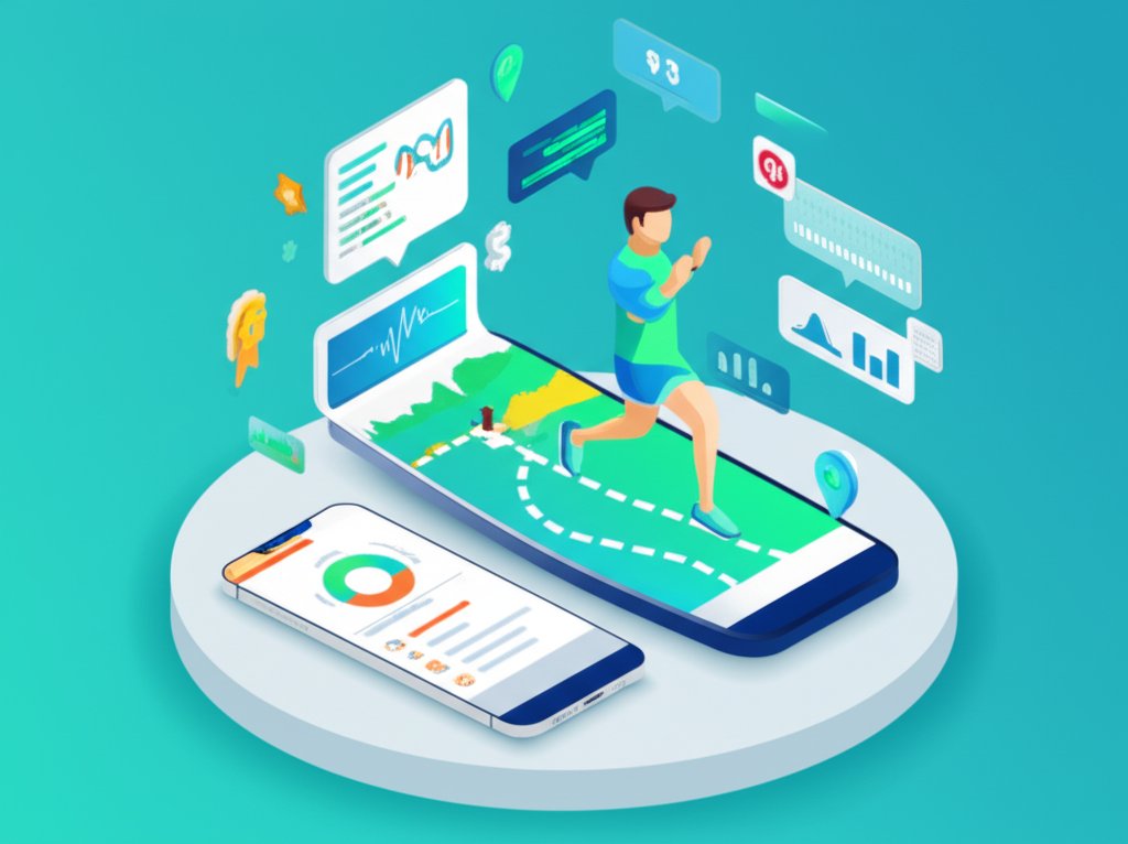 Running app screen displaying advanced tracking, performance data, and personalized insights.