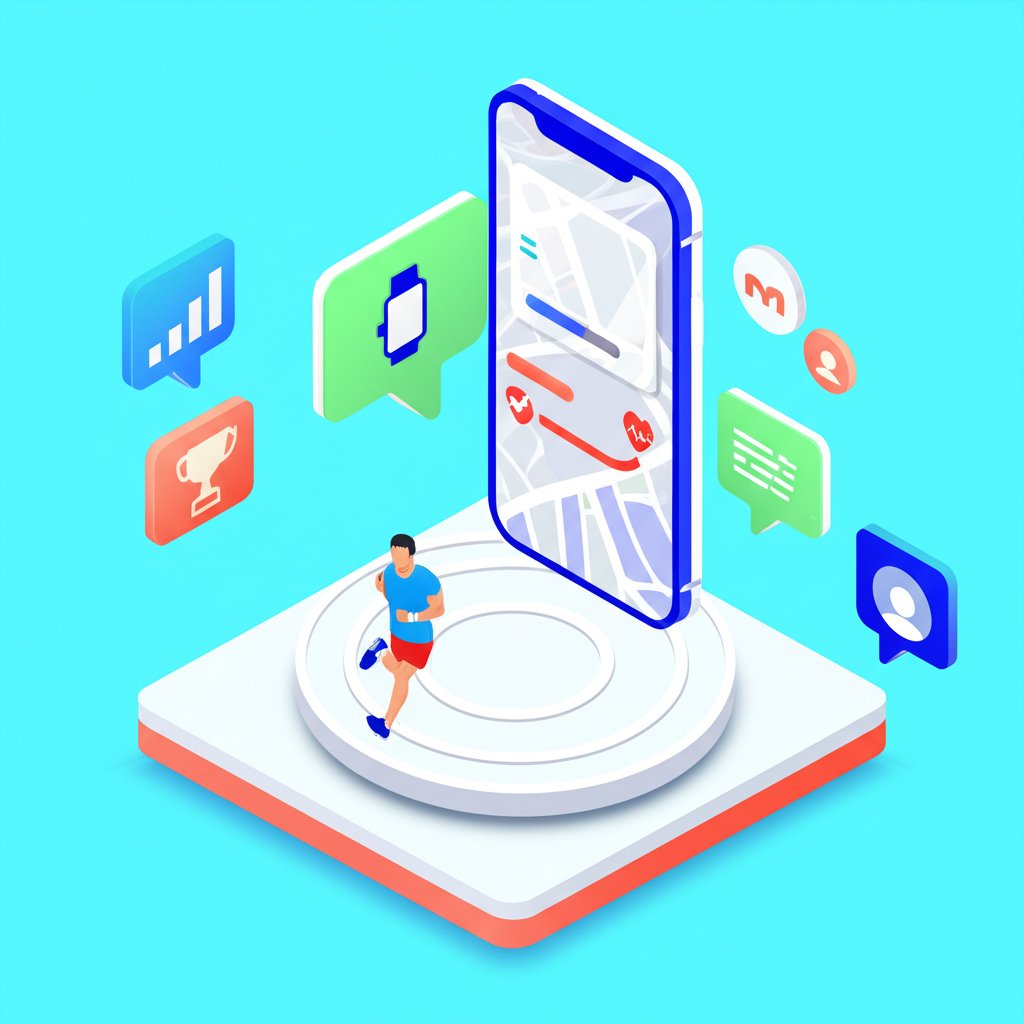 Running app screen with advanced metrics, personalized coaching, and performance analytics.