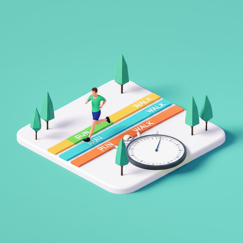 Running apps with run-walk intervals for injury-free training and prevention.