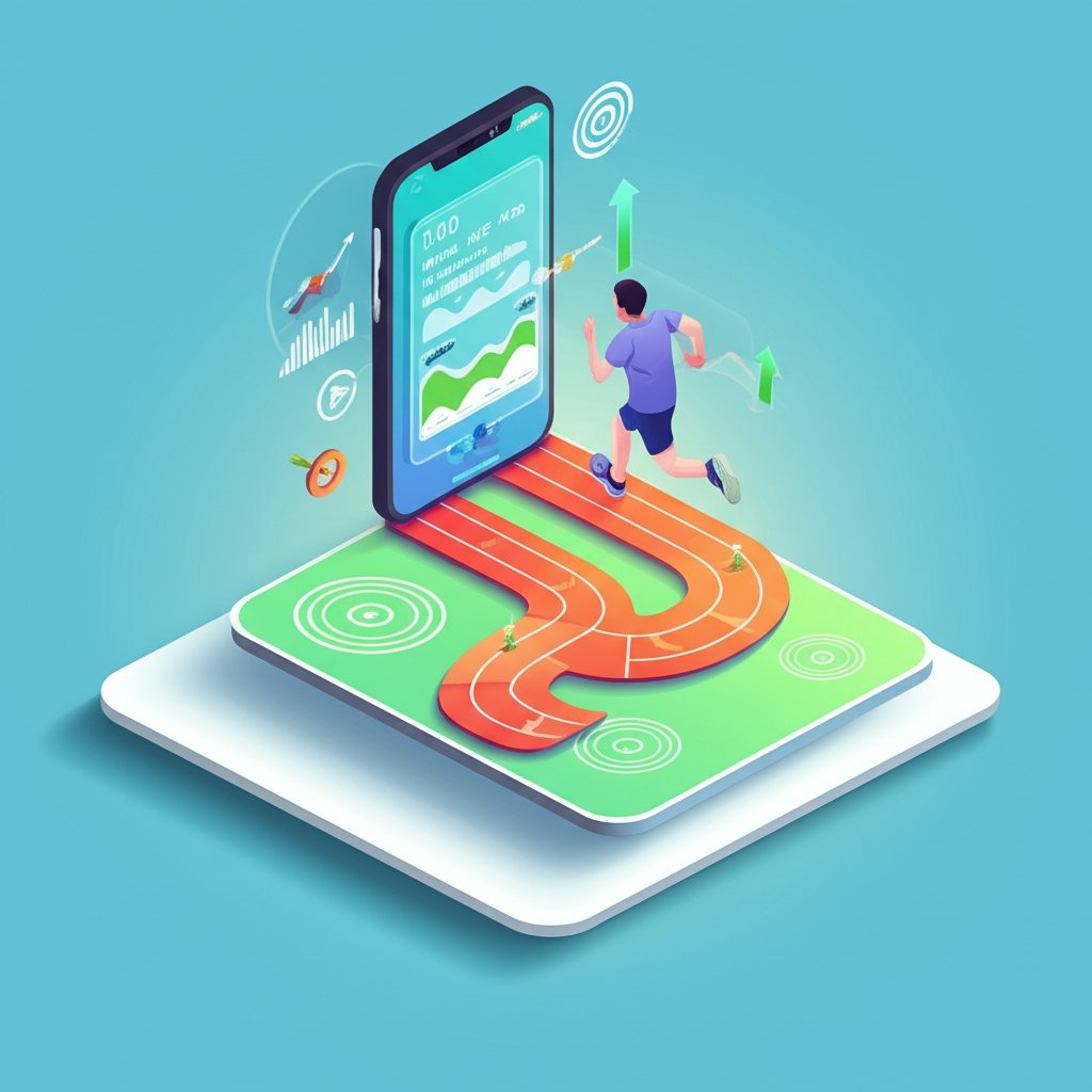 Running pace app screen showing training data and virtual coach guidance for training transformation.